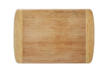 Wood chopping board isolated on white with clipping path