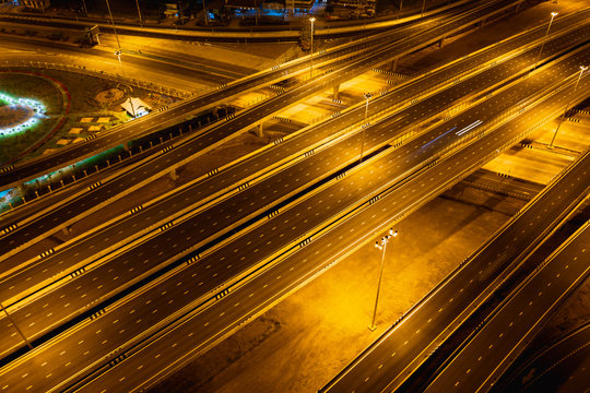 new contruction expressway and ring road industry connections the city for transportation and logistics business in Thailand at night © SHUTTER DIN