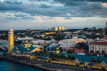 Fototapeta premium Sunset over Tropical City