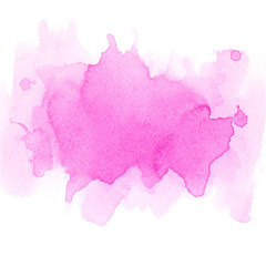 brush splash color pink watercolor on paper.
