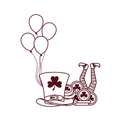 leprechaun hat with coins isolated icon