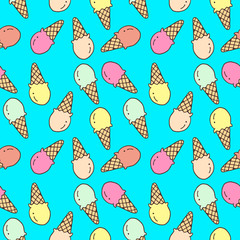 ice cream seamless pattern illustration vector