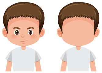 Set of brunette boy character