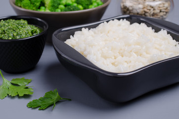 Traditional rice with green sauce