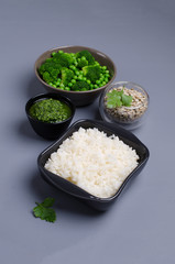 Traditional rice with green sauce