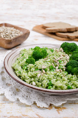 Traditional rice with green sauce