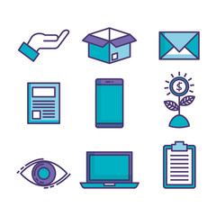 set of technological innovation icons