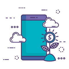 smartphone with innovation icons