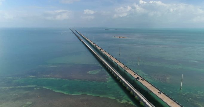 Aerial view of Seven Miles Bridge, Florida Keys, USA