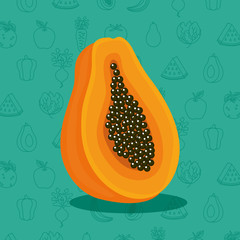 fresh papaya fruit icon