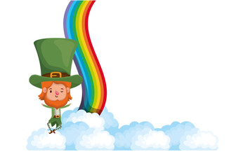 Obraz na płótnie Canvas leprechaun with rainbow avatar character