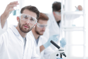 closeup.scientists in the laboratory