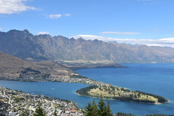 A scenic view of Queenstown from the gondola in New Zealand