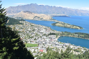 A scenic view of Queenstown from the gondola in New Zealand