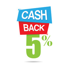 Vector Cashback Five Percent Label