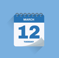 Day calendar with date March 12.