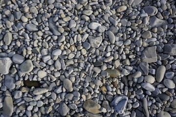 pebble gray stones on the seashore