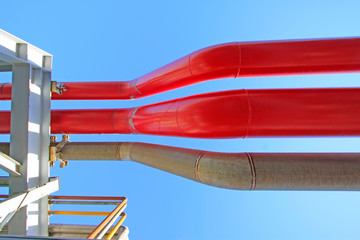 color oil pipe in a petrochemical plant
