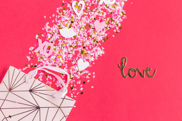 Valentine's Day Gift Bag Flatlay with Love 2.0
