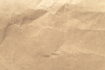 Brown crumpled paper texture background.