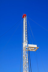 Oil drilling derrick
