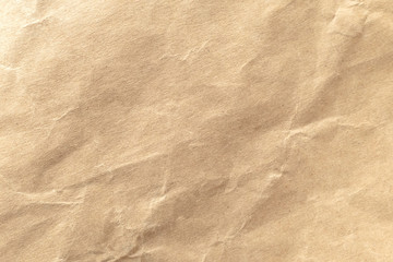 Brown crumpled paper texture background.