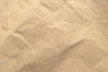 Brown crumpled paper texture background.