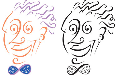 Numbers man: face made of numbers