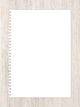 White paper sheet on wood texture for business background.