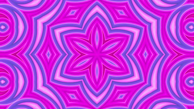 stripes move cyclically. Abstract 3d seamless bright background in 4k. Simple geometry in cartoon creative style. Looped smooth animation. kaleidoscope 2