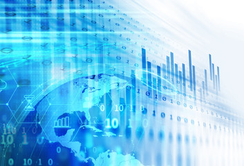 technical financial graph on technology abstract background