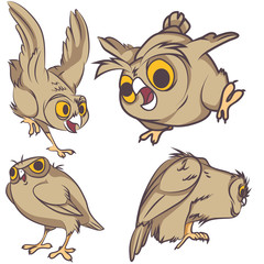 bundle pack cute owl cartoon