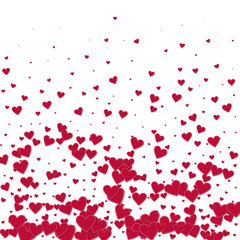 Red heart love confettis. Valentine's day gradient