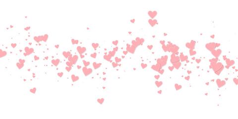 Obraz na płótnie Canvas Pink heart love confettis. Valentine's day falling