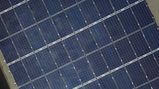 Top shot of a solar panel parc