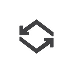 Recycle arrows vector icon. filled flat sign for mobile concept and web design. recycling arrows simple solid icon. Symbol, logo illustration. Pixel perfect vector graphics