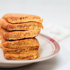 Malaysian's local food, Kuih Apam Balik or Kuih Terang Bulan, shoot indoors with flash