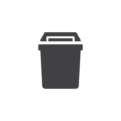 Trash bin vector icon. filled flat sign for mobile concept and web design. Kitchen garbage basket simple solid icon. Symbol, logo illustration. Pixel perfect vector graphics