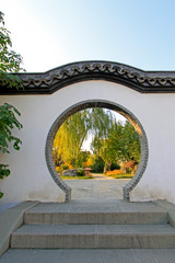 Chinese ancient building moon gate