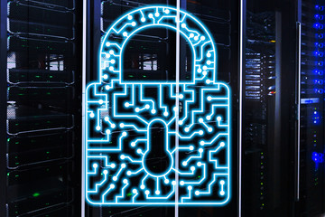 Cyber Security lock icon Information Privacy Data Protection internet and Technology concept