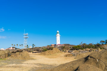Fototapeta na wymiar 房総半島最南端に立つ白亜の灯台