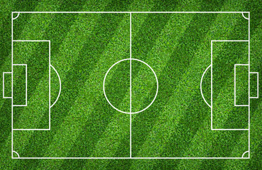 Football field or soccer field for background. Green lawn court for create game.