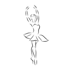 Vector illustration of classical ballet, figure ballet dancer