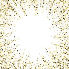 Gold triangles luxury sparkling confetti. Scattere