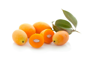 sweet Marian plum thai fruit isolated on white background