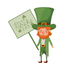 wishing you a happy st patricks day label with leprechaun character