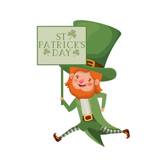 wishing you a happy st patricks day label with leprechaun character