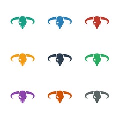 bull skull icon white background