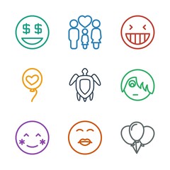 9 happy icons