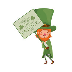 wishing you a happy st patricks day label with leprechaun character